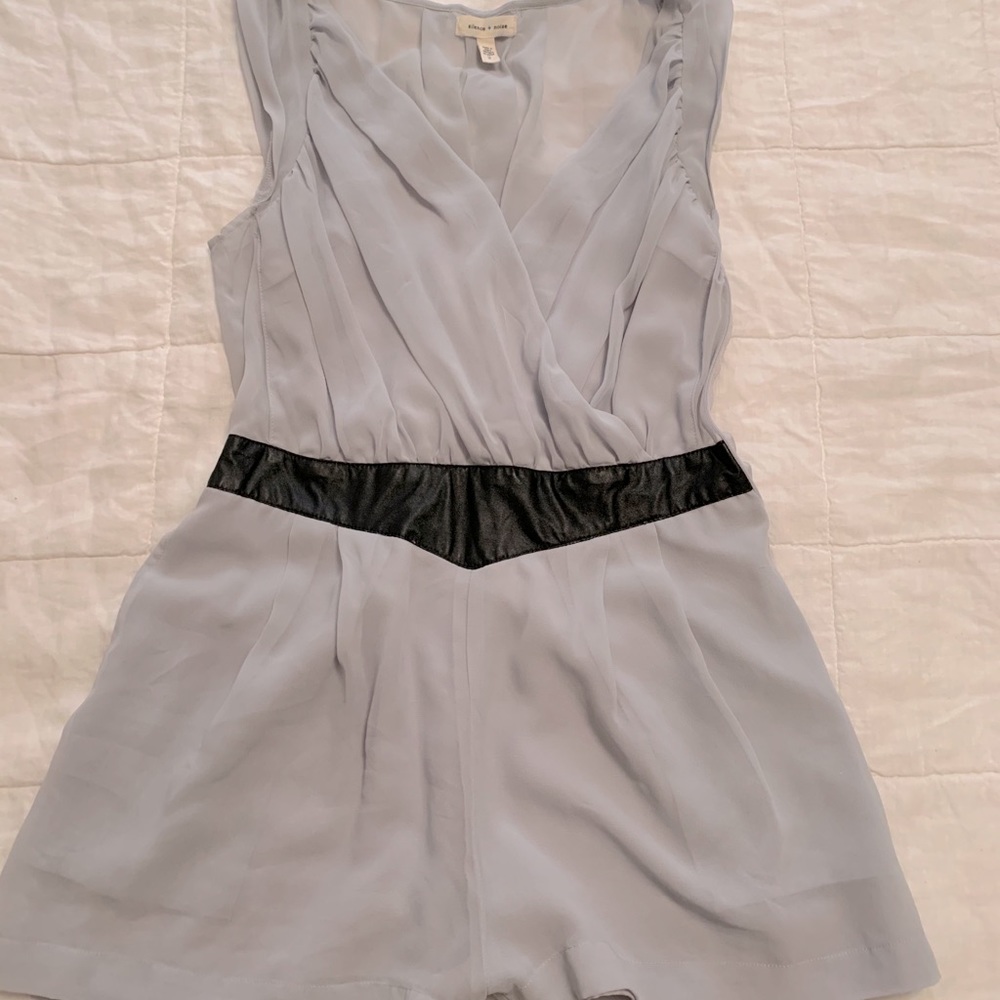 Silence + noise romper, faux leather waistband